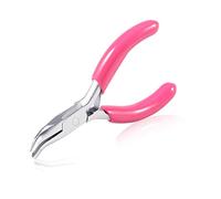 SPEEDWOX Mini pince à bec courbé, 7,6 cm avec poignée en PVC rose, pince à bijoux pour la fabrication de bijoux en perles, emballage de fils, bricolage, loisirs créatifs