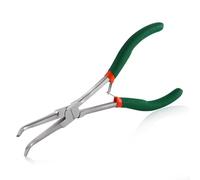 SPEEDWOX Mini pince à bec long avec mâchoire dentelée Mini pince à bec long courbée Mini pince à bec long pour la fabrication de bijoux Pliage de fil et préhension de petits objets