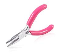 SPEEDWOX Mini pince à chaîne à bec long de 7,6 cm avec poignée en PVC rose pour la fabrication de bijoux, perles, emballage de fils, fournitures de loisirs créatifs