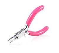 SPEEDWOX Mini pince pour fabrication de bijoux, pince à boucle métallique de 7,6 cm avec poignée en PVC rose pour loisirs créatifs