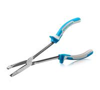 SPEEDWOX Pince à bec courbé longue portée de 25,4 cm 90 degrés pour mécaniciens, techniciens, outil professionnel à haut effet de levier, poignée antidérapante en TPR avec mâchoires dentelées