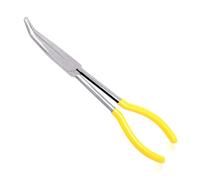 SPEEDWOX Pince à bec fin à longue portée de 45°, 28 cm, pince à bec long coudé, mâchoires dentelées