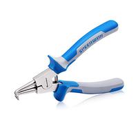 SPEEDWOX Pince à circlip externe avec mâchoire courbée de 17,8 cm, pince à clip de précision en C, pince à bout fixe, poignées en TPR