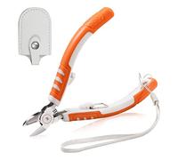 SPEEDWOX Pince coupante diagonale de précision 5 pouces Pince électronique ultra-tranchante Modèle Sprue Coupe-fil Pince coupante latérale avec verrou de sécurité et étui de protection Acier CR-V