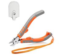 SPEEDWOX Pince coupante latérale de 12,7 cm, pince coupante diagonale, pince coupante de fil avec verrouillage de sécurité et étui de protection, mini coupe-fil à tête conique pour zones étroites