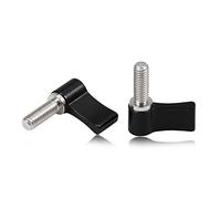SPEEDWOX Sourcingmap Lot de 2 vis à filetage mâle réglable M6 17 mm avec bouton rotatif en alliage d'aluminium Noir