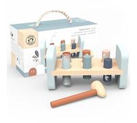 Speedy Monkey Banc à Marteau, 21,7 x 9,5 x 11 cm, Multicolore, Jouet en Bois pour Enfants, détails soignés, Excellente idée Cadeau
