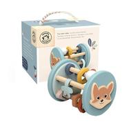 Speedy Monkey Hochet Fox Roller pour bébé | Jouet sensoriel en bois pour nourrissons | Hochet de développement pour ramper et motricité | Jeu d'apprentissage précoce pour bébés et nouveau-nés 6 mois