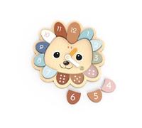 Speedy Monkey - Horloge Éducative Hérisson Jouet en Bois - 12 Pièces FSC Chiffres Amovibles Aiguilles Mobiles - Apprentissage Heure Comptage Motricité - 3 Ans - Cadeau Anniversaire Garçon Fille