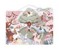 Speedy Monkey - Puzzle Magnétique Enfant Licorne - Base Illustrée Bois et Pièces Aimanées - Jouet d'Éveil Motricité Fine et Concentration 3 à 6 Ans - Décoration Chambre Bois FSC Non Toxique