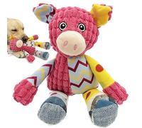 Speedy Panther Jouet couineur en peluche pour chien, jouet de dentition pour chiens et chiots de petite et moyenne taille, motif cochon, multicolore et texturé