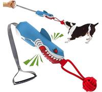 Speedy Panther Jouet interactif pour chien avec couineur et balle en corde | Design requin couineur, résistance à l'étirement de 136 kg, longueur 90 cm, toutes tailles de chiens, jeu interactif