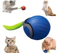 Speedy Tail 2.0 Jouet interactif intelligent pour chat avec 2 modes, balle à déplacement automatique pour chats d'intérieur, deux vitesses, rechargeable par USB, bleu