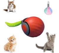 Speedy Tail 2.0 - Jouet interactif pour chat d'intérieur - Balle à mouvement automatique - Rechargeable par USB - Deux vitesses de réglage - Avec queue de rechange - Orange