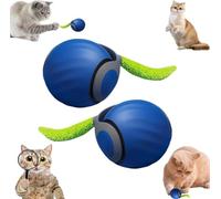 Speedy Tail 2.0 Speedy Tail Lot de 2 balles interactives pour chat - Rechargeable par USB - Avec queue de rechange pour chien/chat - Réglage à deux vitesses - Bleu