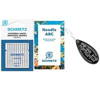 Speedypress Lot de 10 aiguilles universelles pour machine à coudre domestique 130705 H Taille 9014 + enfileaiguille unique et guide d'aiguille ABC, compatibles avec machines Brother, Singer,