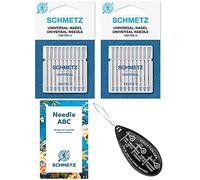 Speedypress Schmetz Lot de 2 Paquets de 10 Aiguilles pour Machine à Voudre Universelles, Tailles Assorties: 70/10, 80/12, 90/14 et 100/16 + Grand Enfile-Aiguille et Guide d'Aiguilles ABC