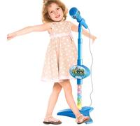 Speelgoedmicrofoon - 18x6,3 Cm Karaokemicrofoon Voor Kinderen, Verstelbare Houder, Muzikaal Zangapparaat, Knipperende Led-podiumverlichting, Leuk Entertainmentgereedschap, Feestbord Met Lichtjes Voor