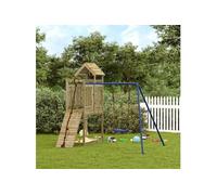 Vidaxl Maisonnette De Jeu Avec Mur D'escalade Balançoire Bois De Pin