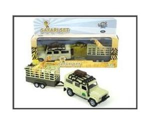 Speelight goed 521723 - safari set landrover avec girafe anhanger en multicolore Multicolore G