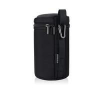 SPEELULU Housse pour objectif, sac d'objectif, housse imperméable pour objectif d'appareil photo reflex numérique, flash, moniteur, accessoires d'appareil photo, Noir , L (9 x 18 cm), Compact et léger