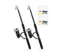 Speeron 2 cannes à pêche téléscopiques 150 cm avec 27 accessoires