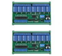 Speesy 2 x DC 24 V 8 Ch RS485 Relay Board Modbus RTU UART Remote Control Switch DIN35 Rail Box pour PLC Automation Control