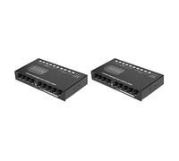 Speesy 2 x égaliseur audio pour voiture, 5 bandes, égaliseur graphique pour amplificateur de voiture réglable, 5 bandes avec interrupteur de sélection d'entrée CD/AUX, noir