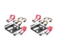 Speesy 2X Dual Ssd Hdd Support de Montage Kit Disque Dur Intérieur de 3,5 À 2,5 Câbles Disque Dur 2,5 À 3,5 Bay Tray