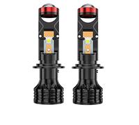 SPeesy Ampoules LED, Lampe H4 9003 H7 Mini Projecteur LED Lentille 3D 100W 30000LM Moto Phare Automobile Ampoule Conversion Kit Hi/Lo Beam, Packs de 2,H7
