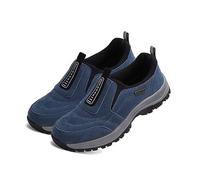 sPeesy Chaussures orthopédiques pour homme - Légères - Chaussures de randonnée - Imperméables - Extra larges - En lin - Imperméables - Pour la marche, l'hallux valgus, bleu, 47 EU