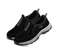 sPeesy Chaussures orthopédiques pour homme - Légères - Chaussures de randonnée - Imperméables - Extra larges - En lin - Imperméables - Pour la marche, l'hallux valgus, Noir , 48 EU