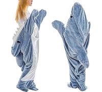 sPeesy Couverture Super Shark Blanket Douce Flanelle Douillette Portée À Capuche Sac De Sommeil De Requin Cadeaux Cosplay De Requin Personnalisée (Size : XL(210CM)