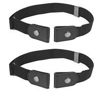 Speesy Lot de 2 ceintures élastiques sans boucle pour jeans, pantalons, robes, sans boucle, pour femmes, garçons, filles (noir), Noir, S