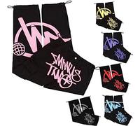 sPeesy Minus Two Cargo Y2K Jean Baggy Harajuku Denim Noir Imprimé pour Homme 2023 - Pantalon de Jogging Large avec Jambes Larges, Style Hip Hop et Rock