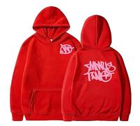sPeesy Minus-Two Y2K Sweat à capuche imprimé pour homme et femme Style baggy Hip Hop Vintage 2023 Outdoor Casual Manches longues Graphique Cordon de serrage Pull Unisexe Streetwear, Red-02, M