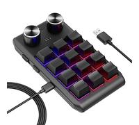 Speesy Personnalisé Volume Bouton Bouton Programmation Macro Gaming Hotswap Noir, 12 Touches 2 Boutons USB