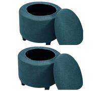SPeesy Rangement Housse de Pouf Rond/Carré Extensible Ottomane Housse pour Diamètre 50cm Jacquard Housse de Protection pour Repose-Pieds Housse de Pouf Tabouret,1/2pcs (Color : #76, Size : 2piece)