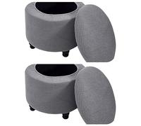 SPeesy Rangement Housse de Pouf Rond/Carré Extensible Ottomane Housse pour Diamètre 50cm Jacquard Housse de Protection pour Repose-Pieds Housse de Pouf Tabouret,1/2pcs (Color : #67, Size : 2piece)