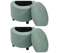 SPeesy Rangement Housse de Pouf Rond/Carré Extensible Ottomane Housse pour Diamètre 50cm Jacquard Housse de Protection pour Repose-Pieds Housse de Pouf Tabouret,1/2pcs (Color : #73, Size : 2piece)