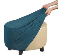 SPeesy Rangement Housse de Pouf Rond/Carré Extensible Ottomane Housse pour Diamètre 50cm Jacquard Housse de Protection pour Repose-Pieds Housse de Pouf Tabouret,1/2pcs (Color : #8, Size : 1piece)