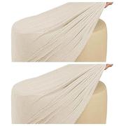 SPeesy Rangement Housse de Pouf Rond/Carré Extensible Ottomane Housse pour Diamètre 50cm Jacquard Housse de Protection pour Repose-Pieds Housse de Pouf Tabouret,1/2pcs (Color : #12, Size : 2piece)