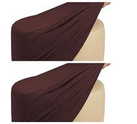 SPeesy Rangement Housse de Pouf Rond/Carré Extensible Ottomane Housse pour Diamètre 50cm Jacquard Housse de Protection pour Repose-Pieds Housse de Pouf Tabouret,1/2pcs (Color : #4, Size : 2piece)