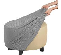 SPeesy Rangement Housse de Pouf Rond/Carré Extensible Ottomane Housse pour Diamètre 50cm Jacquard Housse de Protection pour Repose-Pieds Housse de Pouf Tabouret,1/2pcs (Color : #7, Size : 1piece)