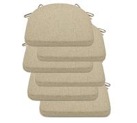SPeesy UICMNSI Coussins pour Chaises de Salle à Manger avec Sangles, Lot de 2/4/6 Coussin de Chaise IntéRieur, 5cm Epaisse Rembourrage Galette de Chaises Cuisine AntidéRapante(Khaki,6pcs:43x42x5cm)