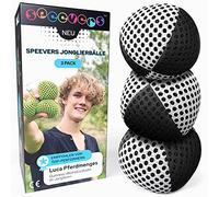 speevers XBalls balles de jonglage pour débutants et Professionnels Lot de 3-15 Couleurs Disponibles - Set de jonglage pour Enfants et Adultes - poufs avec Sac de Transport (Noir Blanc, 110g)