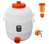 Speidel - Cuve, fût de fermentation en plastique 20 L, avec couvercles, bonde de fermentation, bouchon en caoutchouc et robinet en acier inoxydable