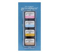 Spellbinders BetterPress Ink Nature Tones Mini Lot de 4 mini boîtes de couleurs (baie sauvage/bleu français/safran/marron fauve, varié, 1
