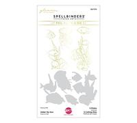 Spellbinders Plaque et Matrice de découpe sous la mer pailletée de la Collection Seahorse Kisses par Dawn Woleslagle, métal, Un