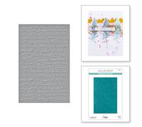 Spellbinders Dina Wakley Classeur de gaufrage Motif lettres gribouillées de la collection Collaged Birds